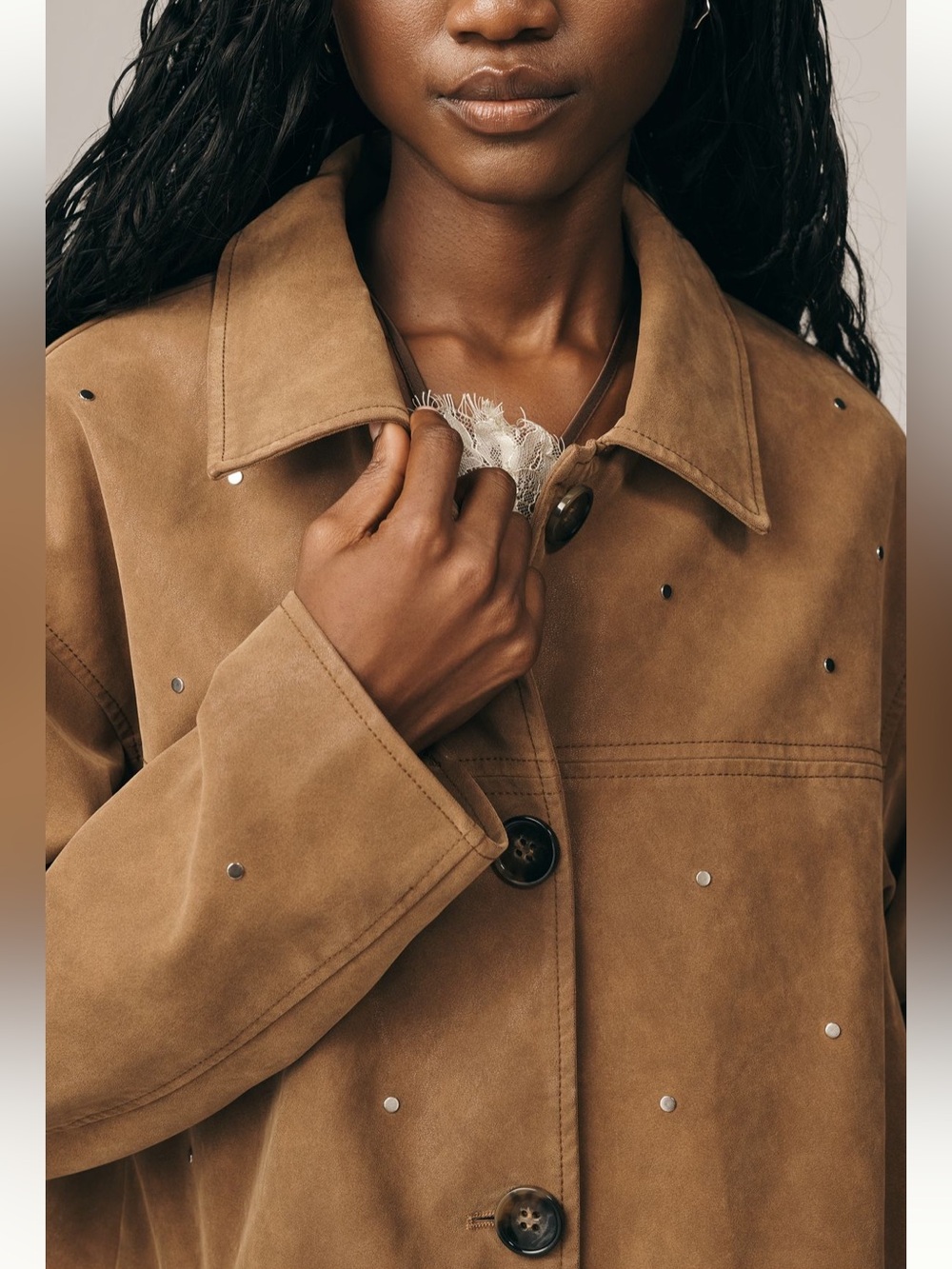 Pilcro Faux-Suede Studded Jacket - Picture 2 of 9